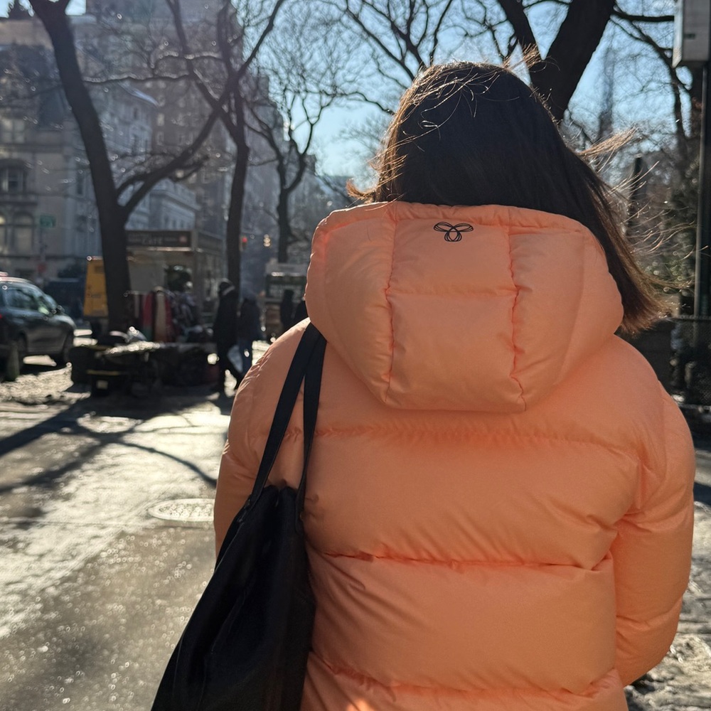 Aritzia Super Puff Bright Orange Shorty Puffer Jacket